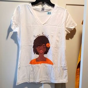 Cute Brown Beauty V neck t-shirt